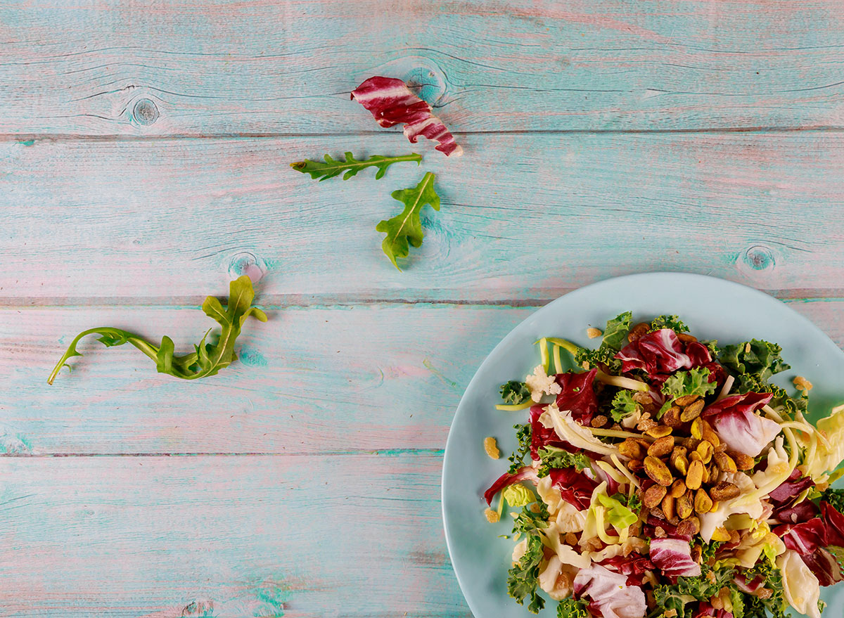 salad with brussels and pistachios