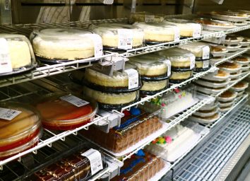Various cakes for sale at Costco Wholesale.