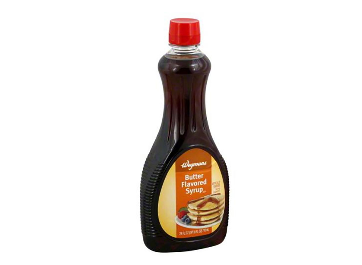 bottle of wegmans butter flavored syrup