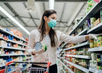 Woman shopping at supermarket