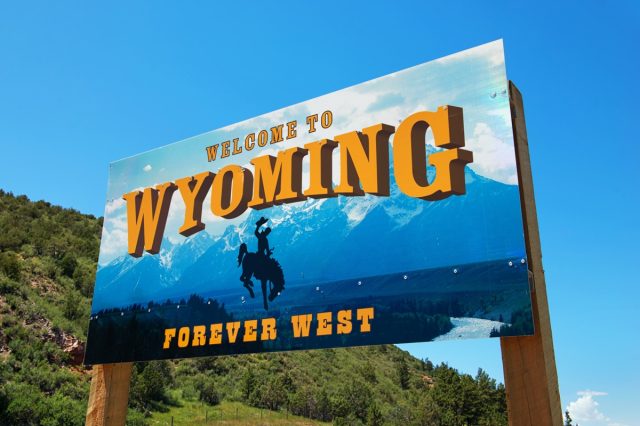 Welcome sign in Wyoming