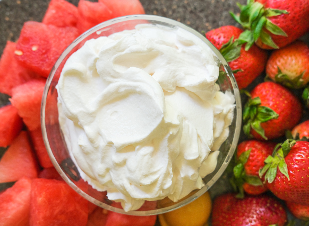 yogurt fruit dip with fruit