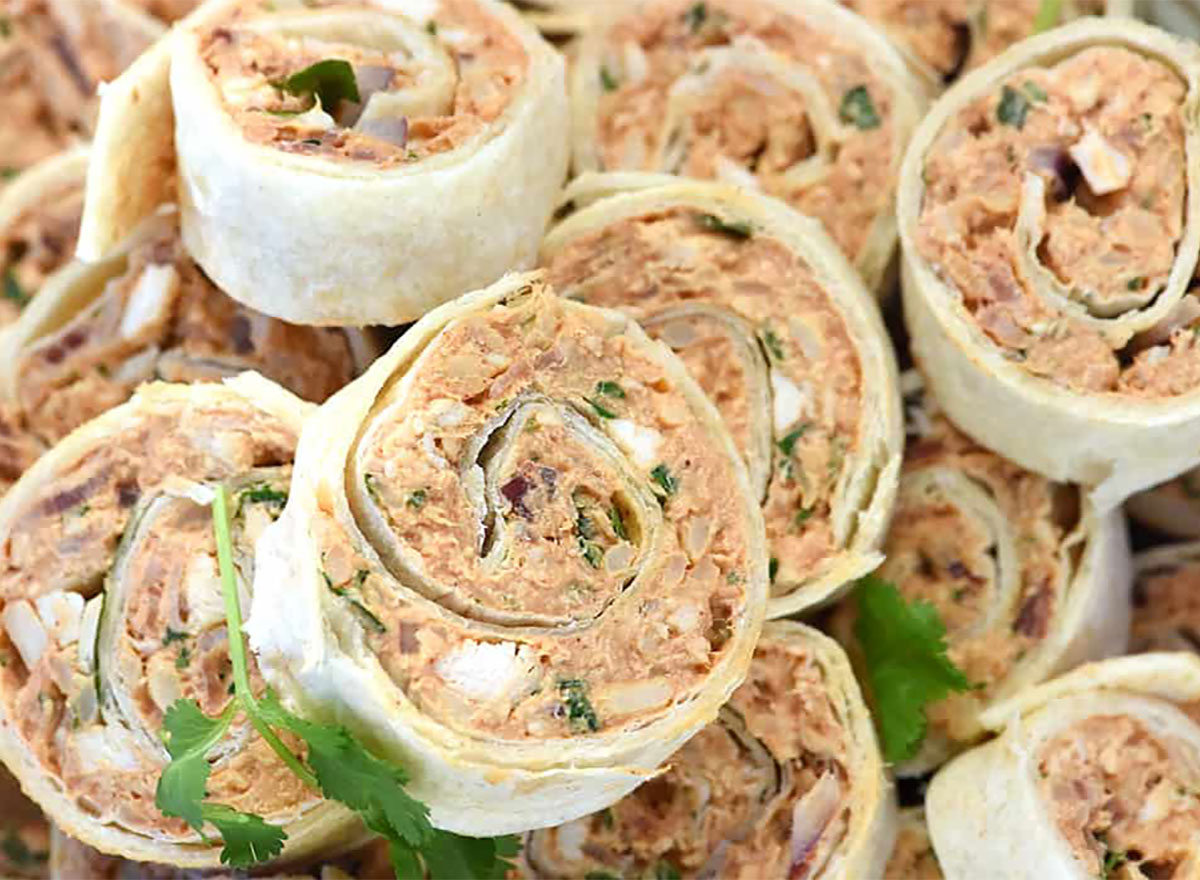 bbq chicken tortilla pinwheels