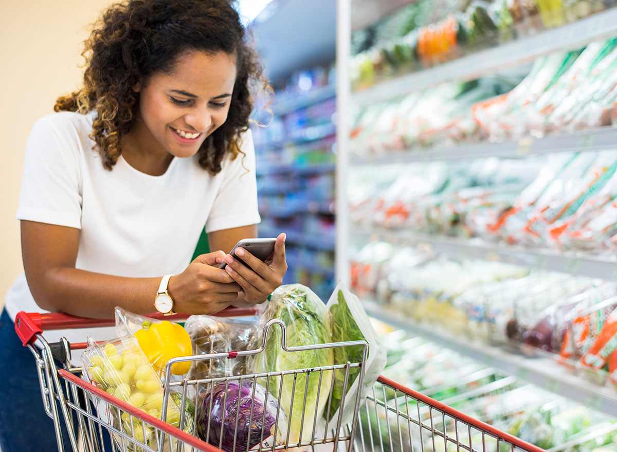 black woman grocery shopping