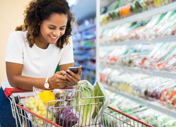 black woman grocery shopping