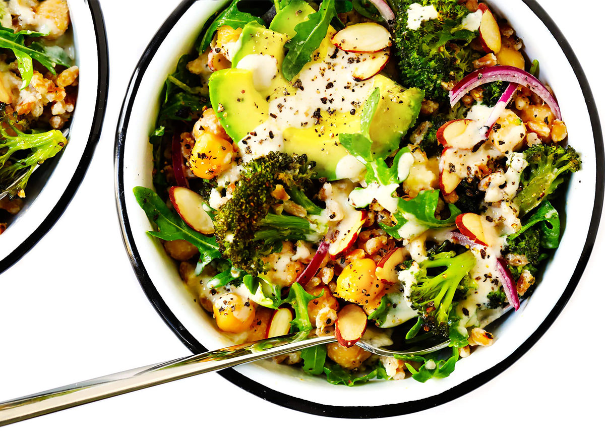 broccoli farro bowls