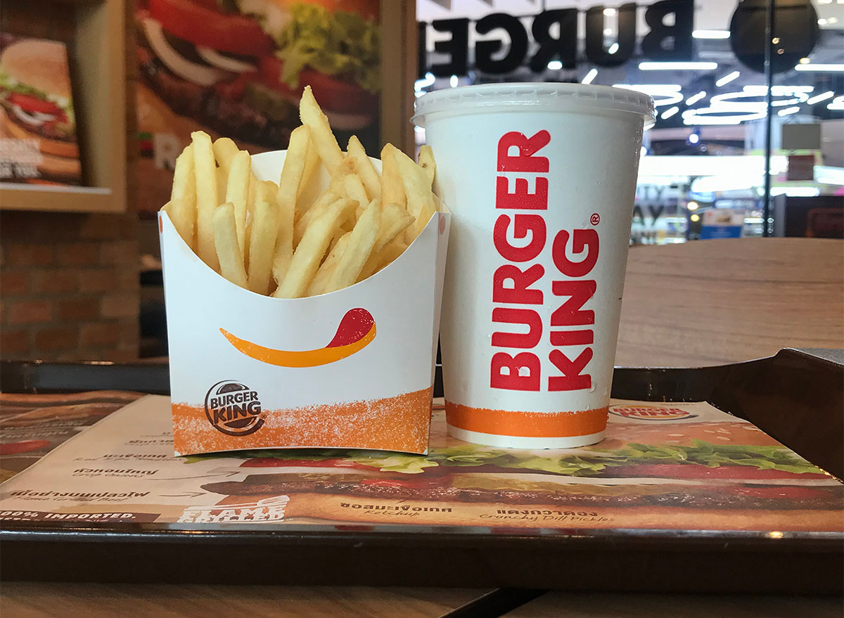 burger king fries and drink