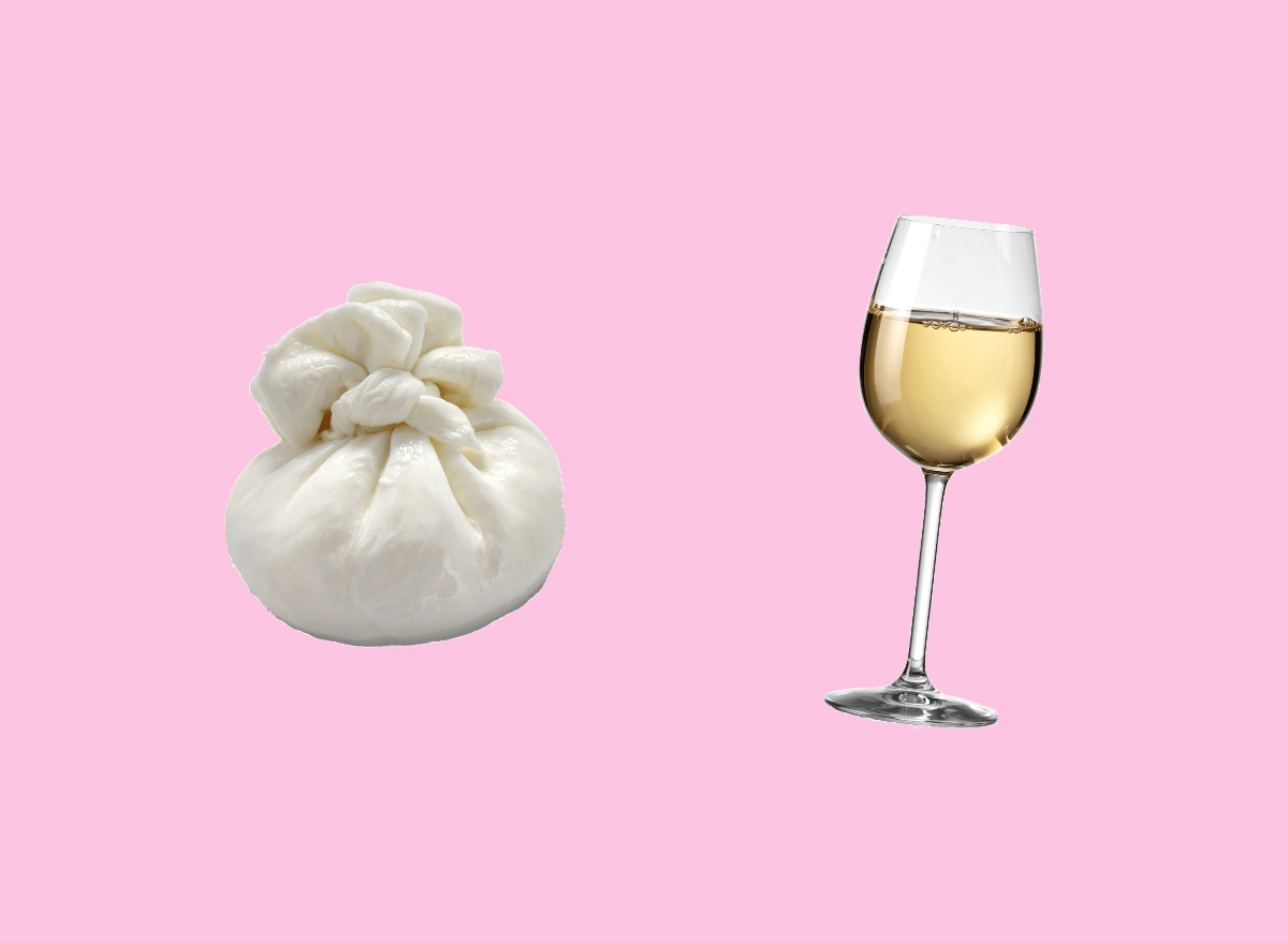 burrata and pinot grigio