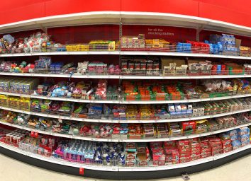 candy aisle of grocery store