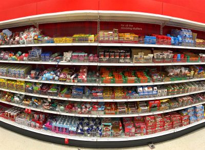 candy aisle of grocery store