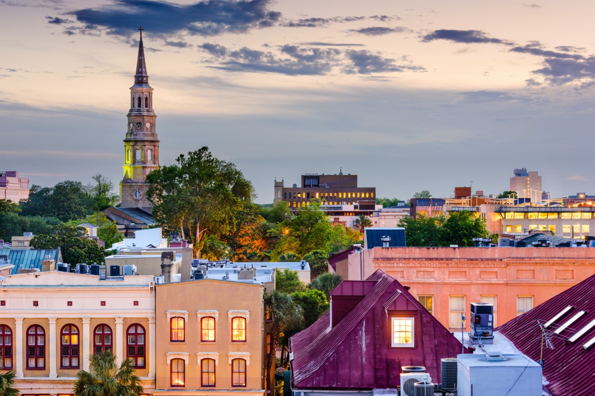 Charleston, Jižní Karolína, panorama města USA.