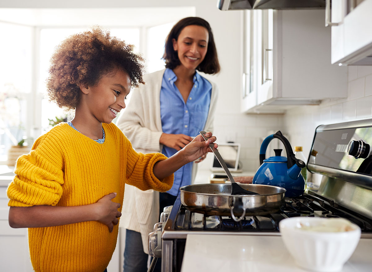 child cooking at home