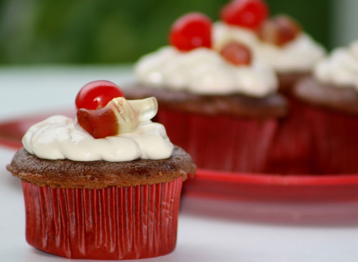 red velvet cupcake with frosting