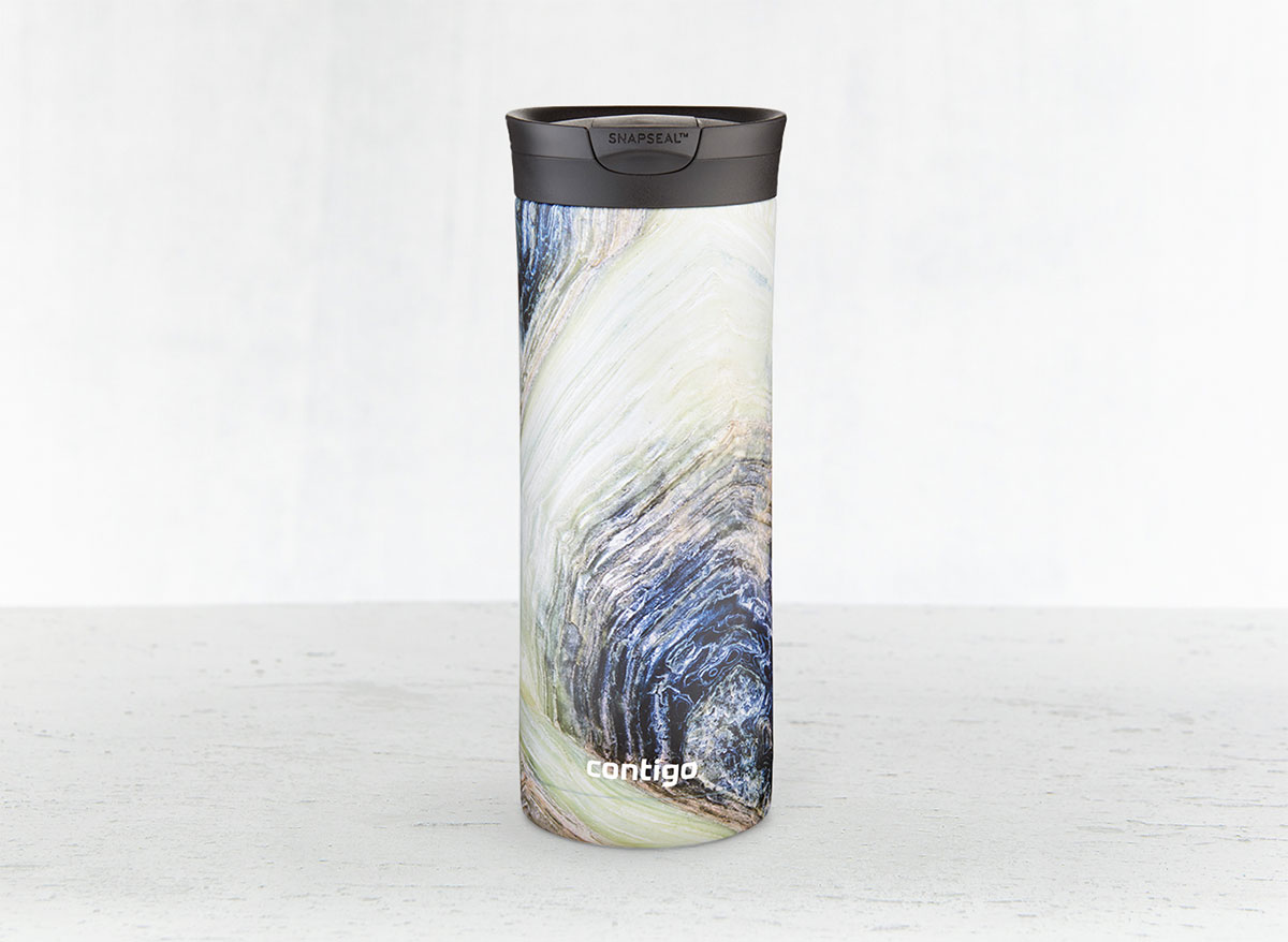 contigo snapseal travel mug with marble pattern