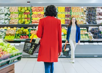 crowded grocery aisle