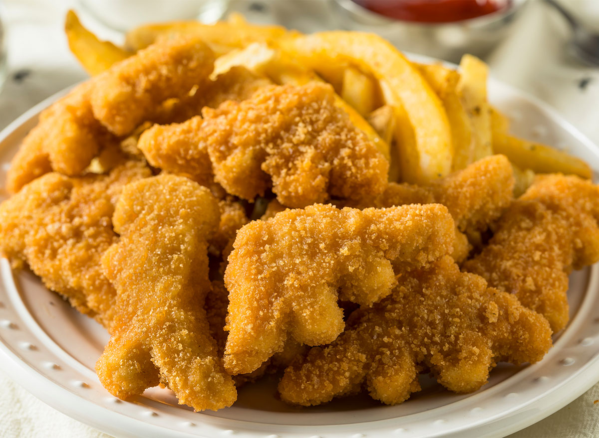 dinosaur nuggets and fries