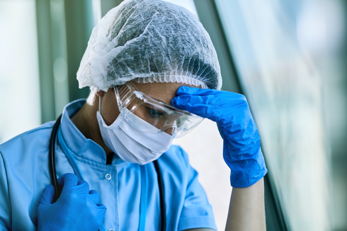 Doctor nurse sad tired hospital