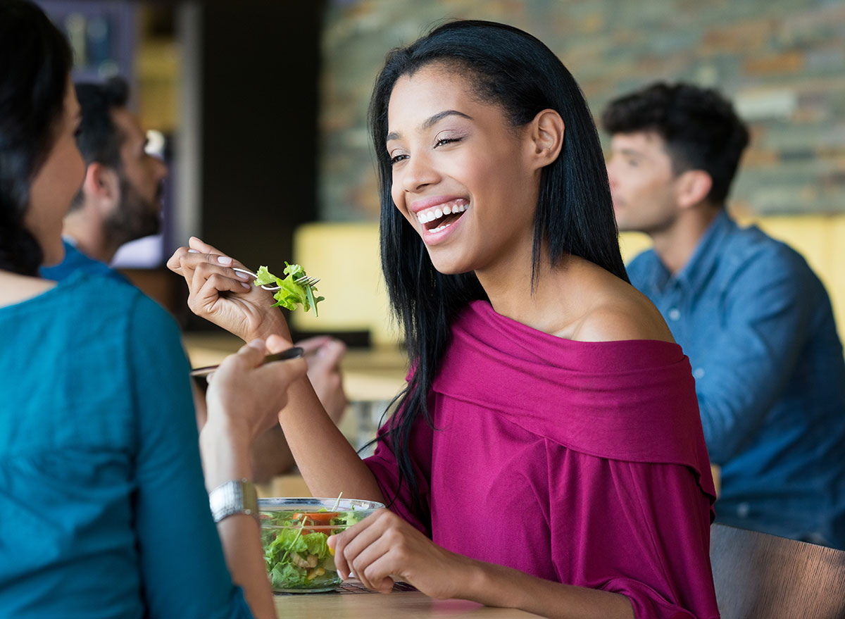 eating salad