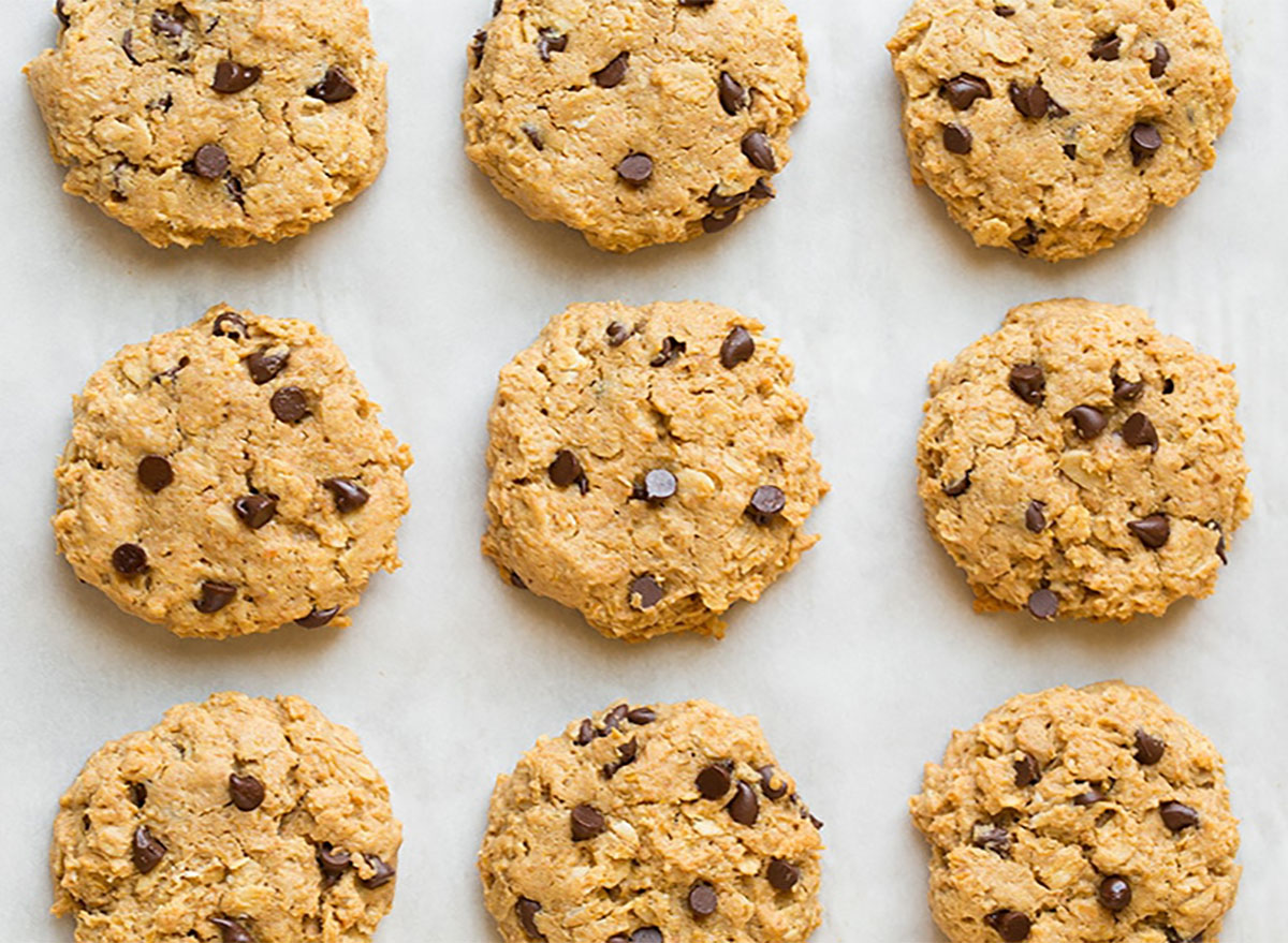 energy cookies on a baking sheet