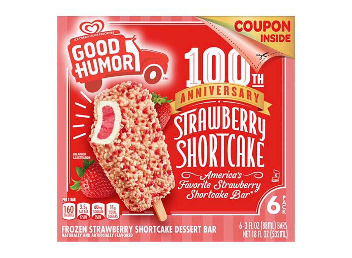 box of good humor strawberry shortcake bars 100th anniversary packaging