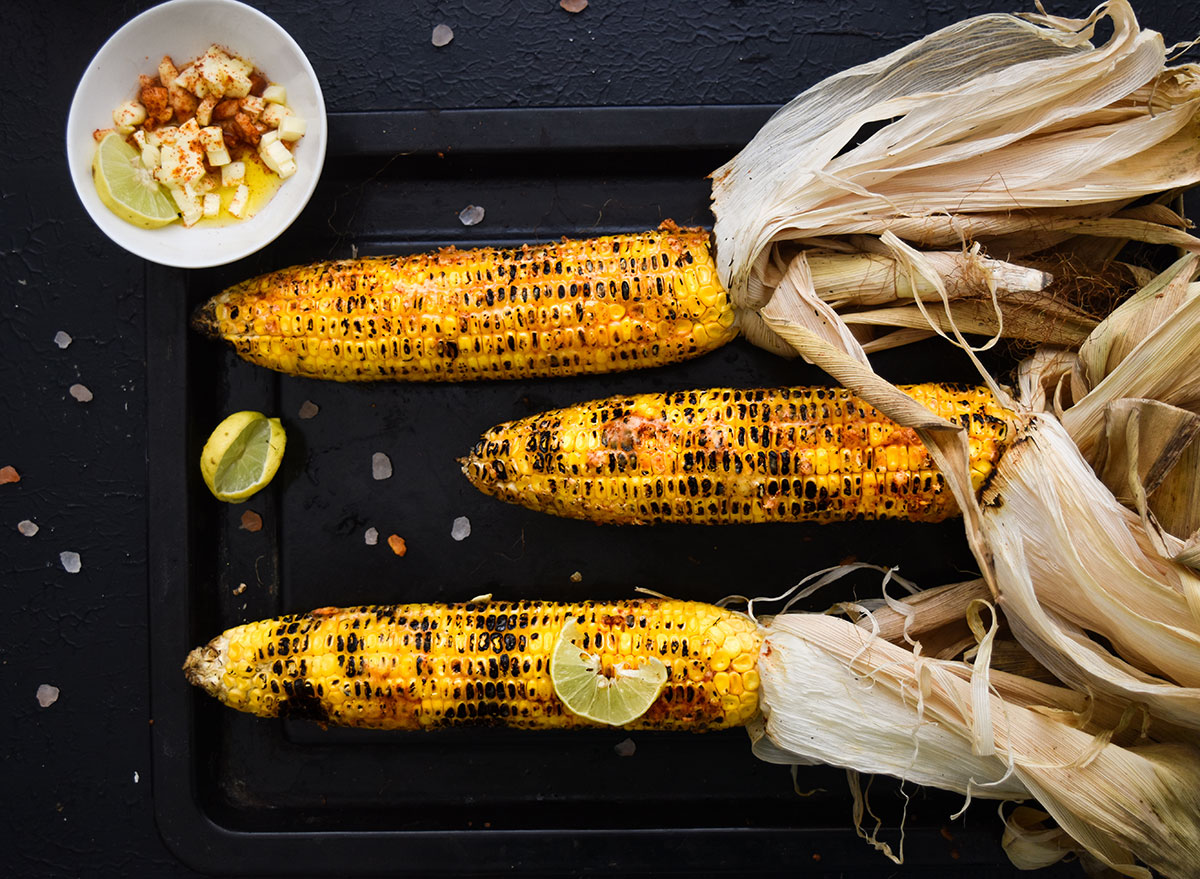 grilled corn with husk