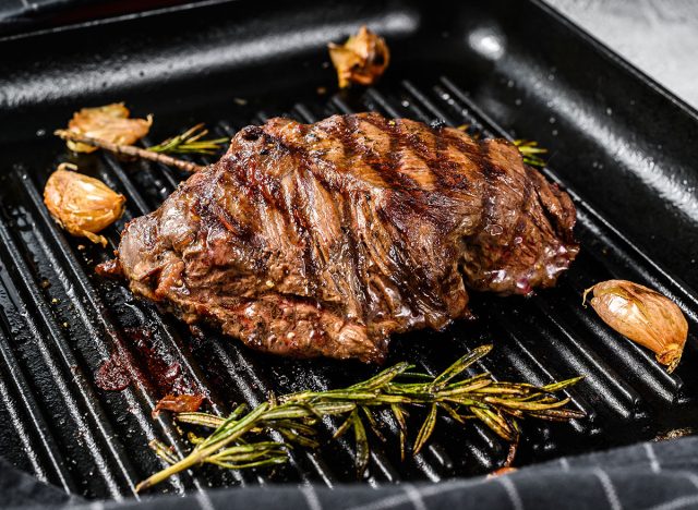 grilled steak with rosemary