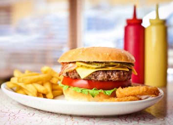 hamburger and fries