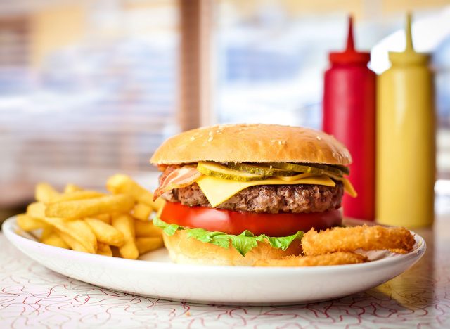 hamburger and fries