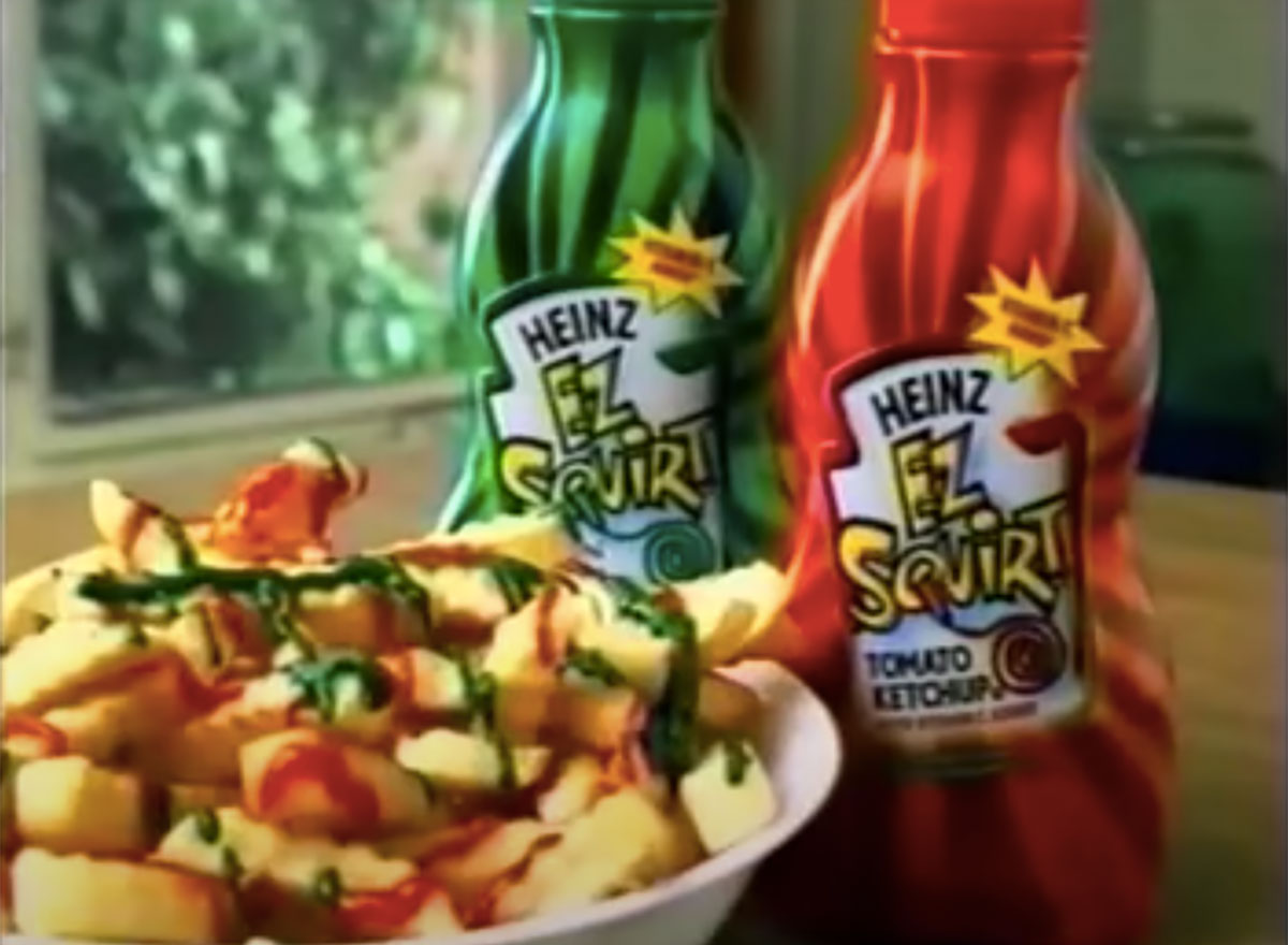 heinz ez squirt ketchup bottles with fries