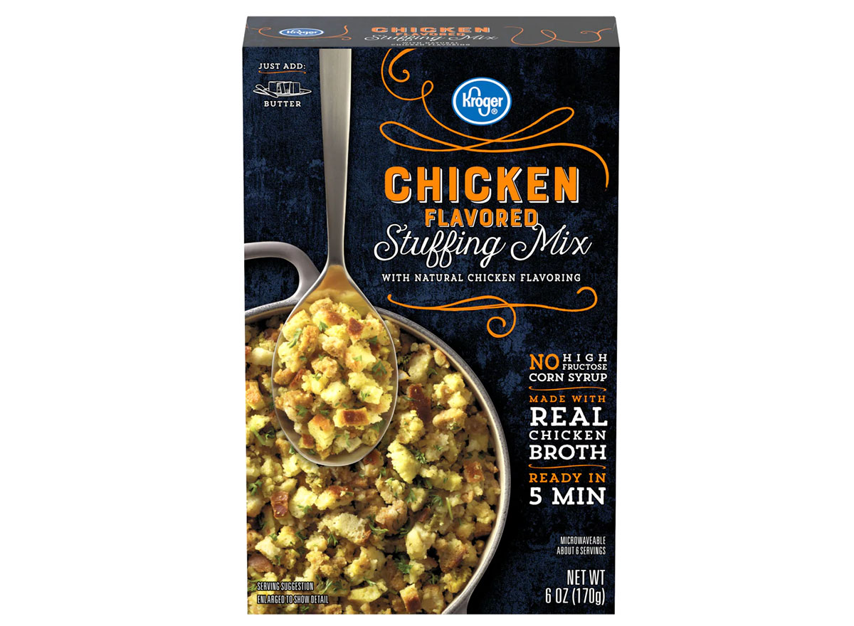 https://www.eatthis.com/wp-content/uploads/sites/4/2020/07/kroger-chicken-flavored-stuffing-mix.jpg