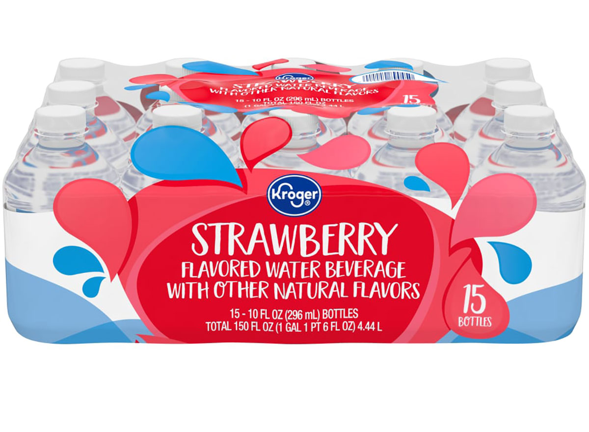bottles of kroger strawberry water