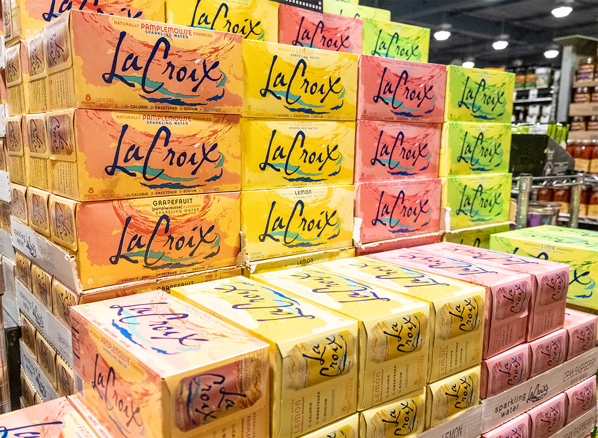boxes of lacroix at grocery store