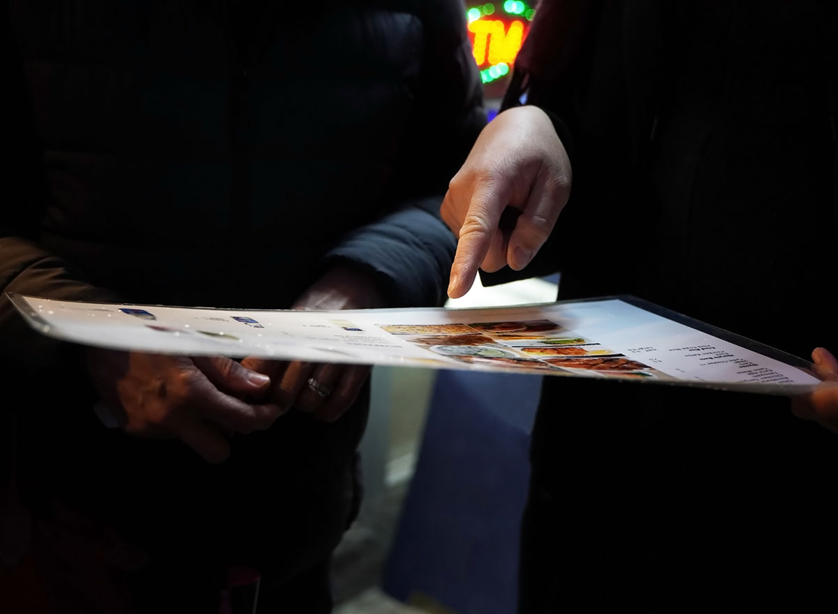 laminated menu