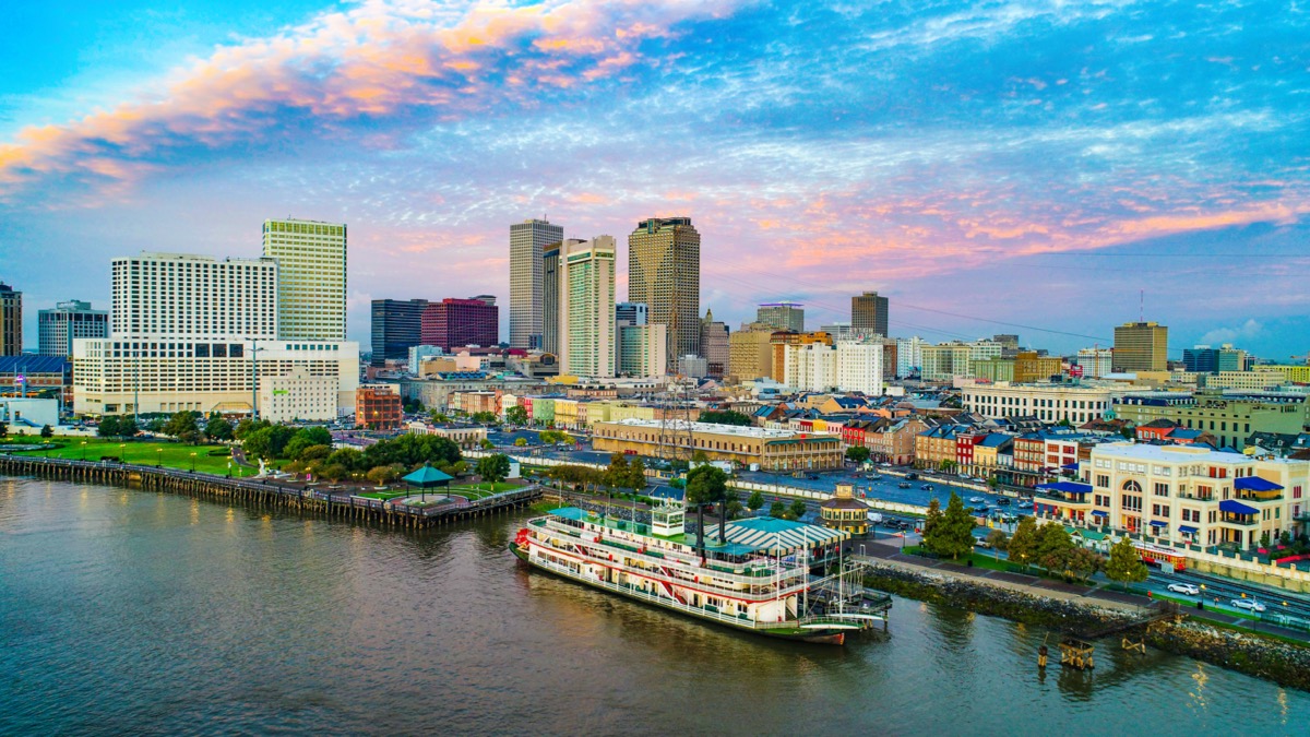 Nueva Orleans, Luisiana, EE.UU. Antena Skyline del centro de la ciudad