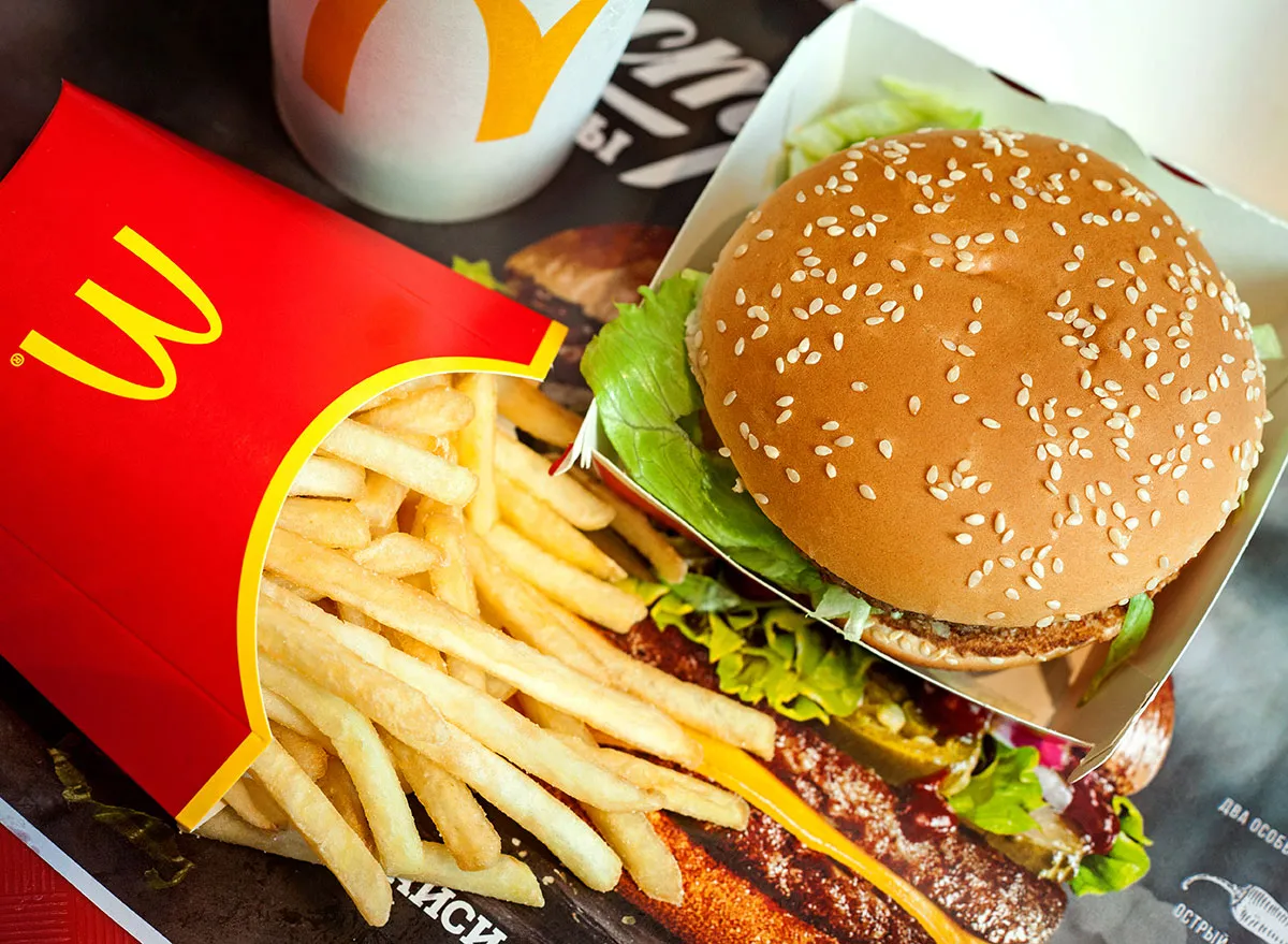 McDonalds burger and fries