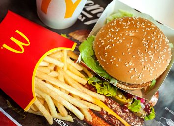 McDonalds burger and fries