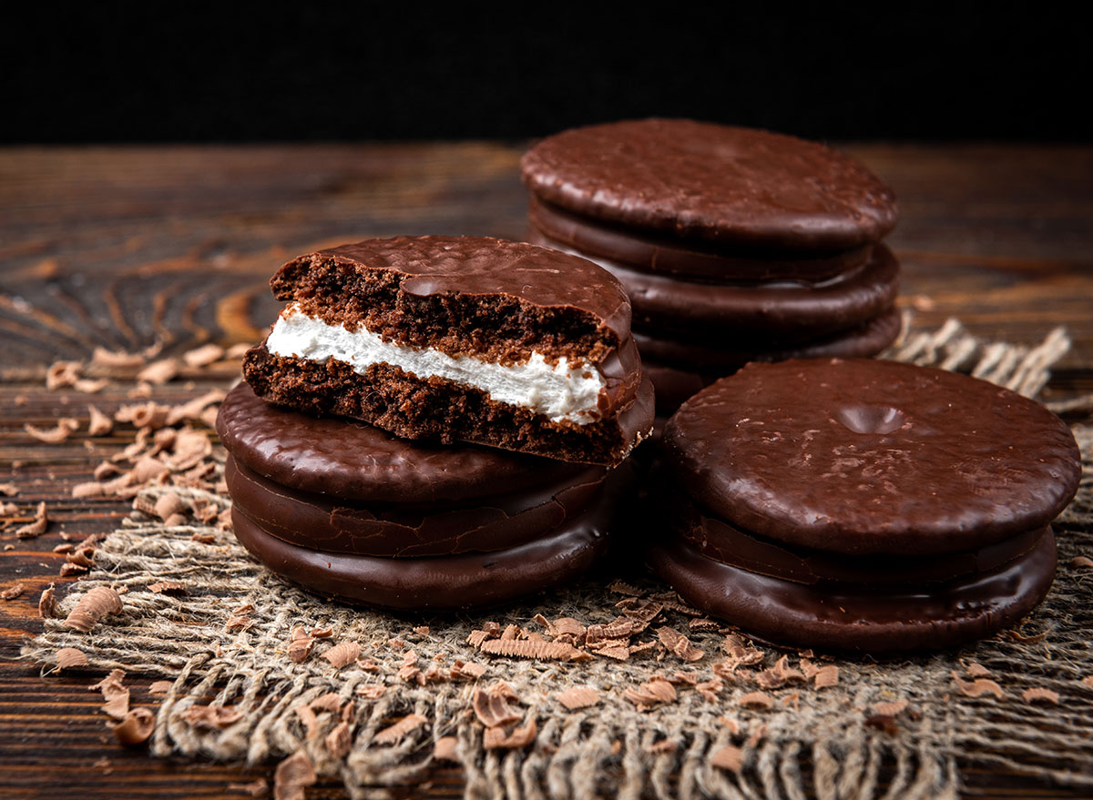stack of moon pies mini chocolate cookie cakes