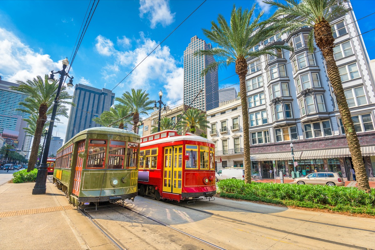 New Orleans, Louisiana, USA street cars.