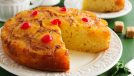 pineapple upside down cake with slice
