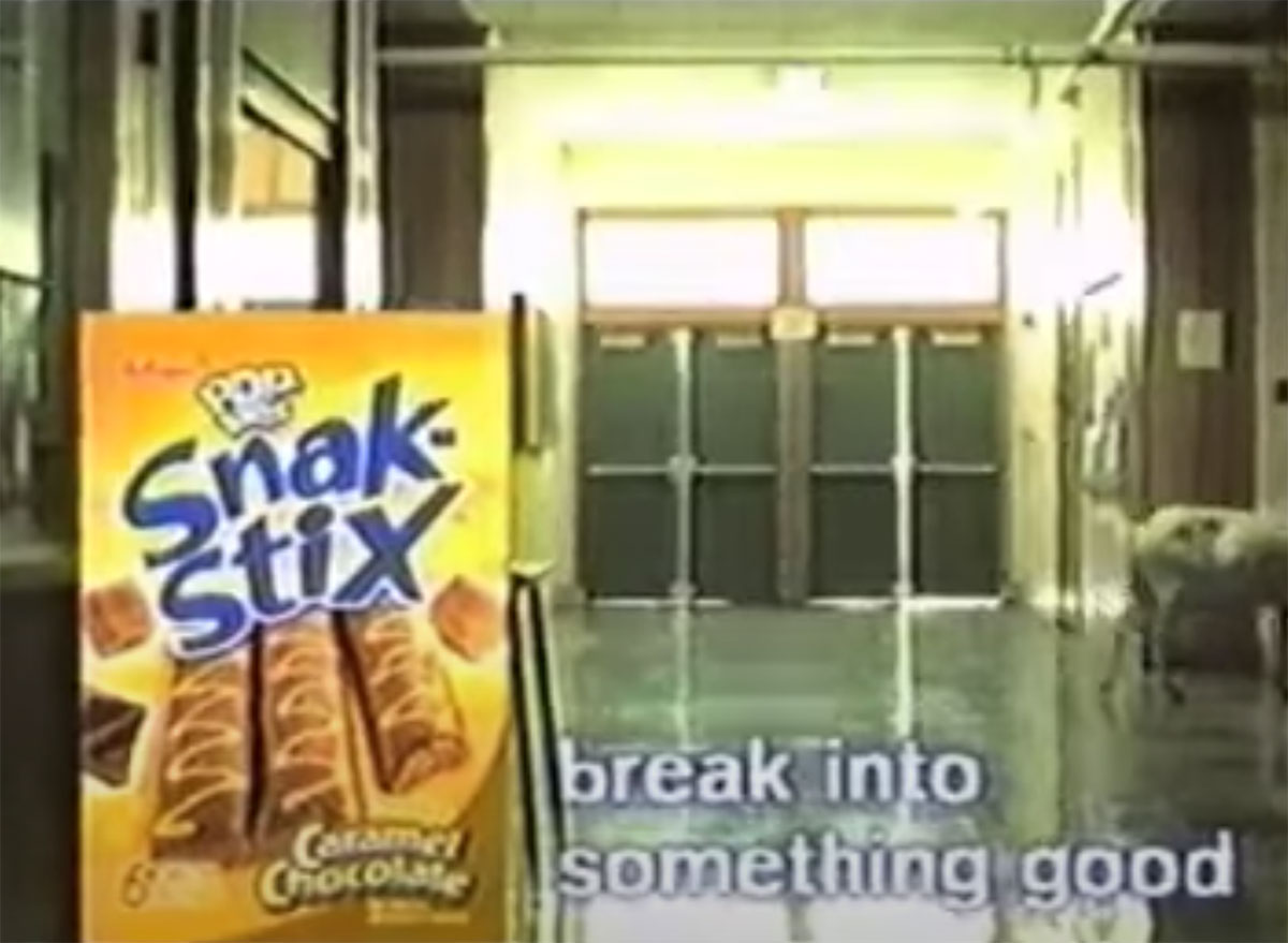 still from ad for pop tart snack stix