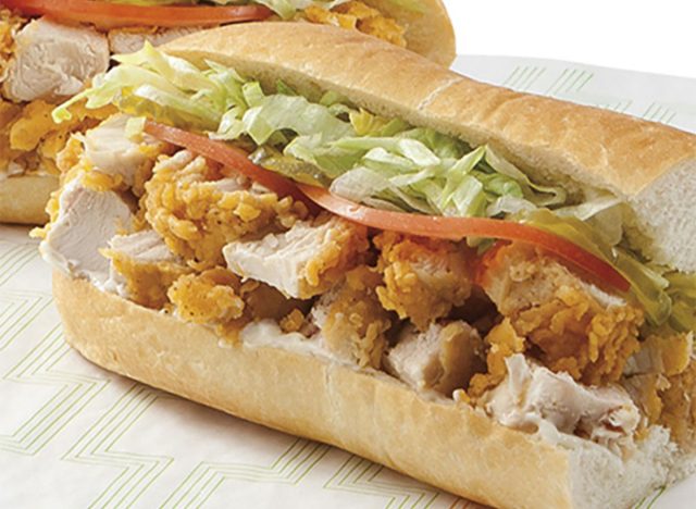 publix chicken tender sub on white roll