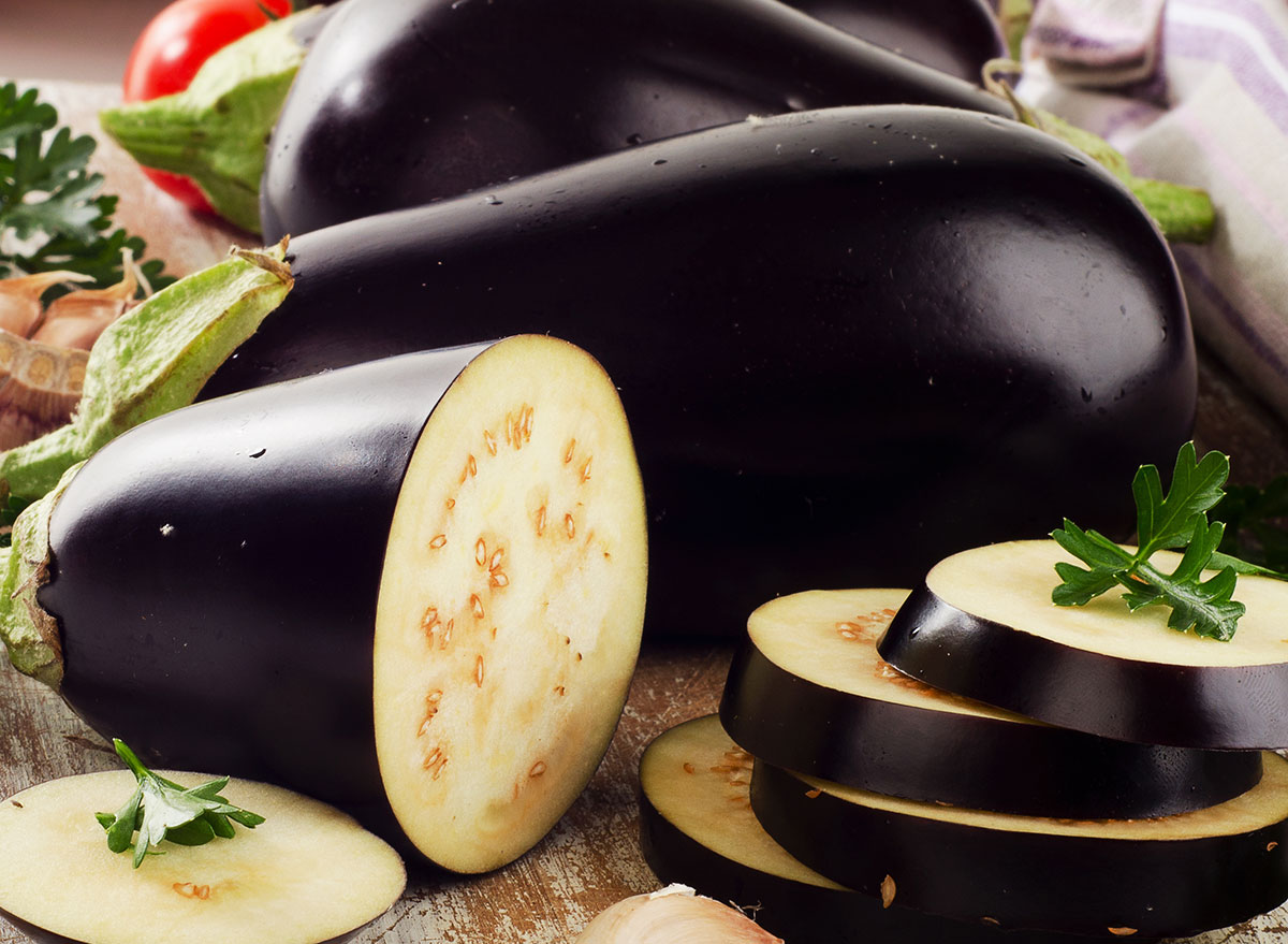 sliced eggplant
