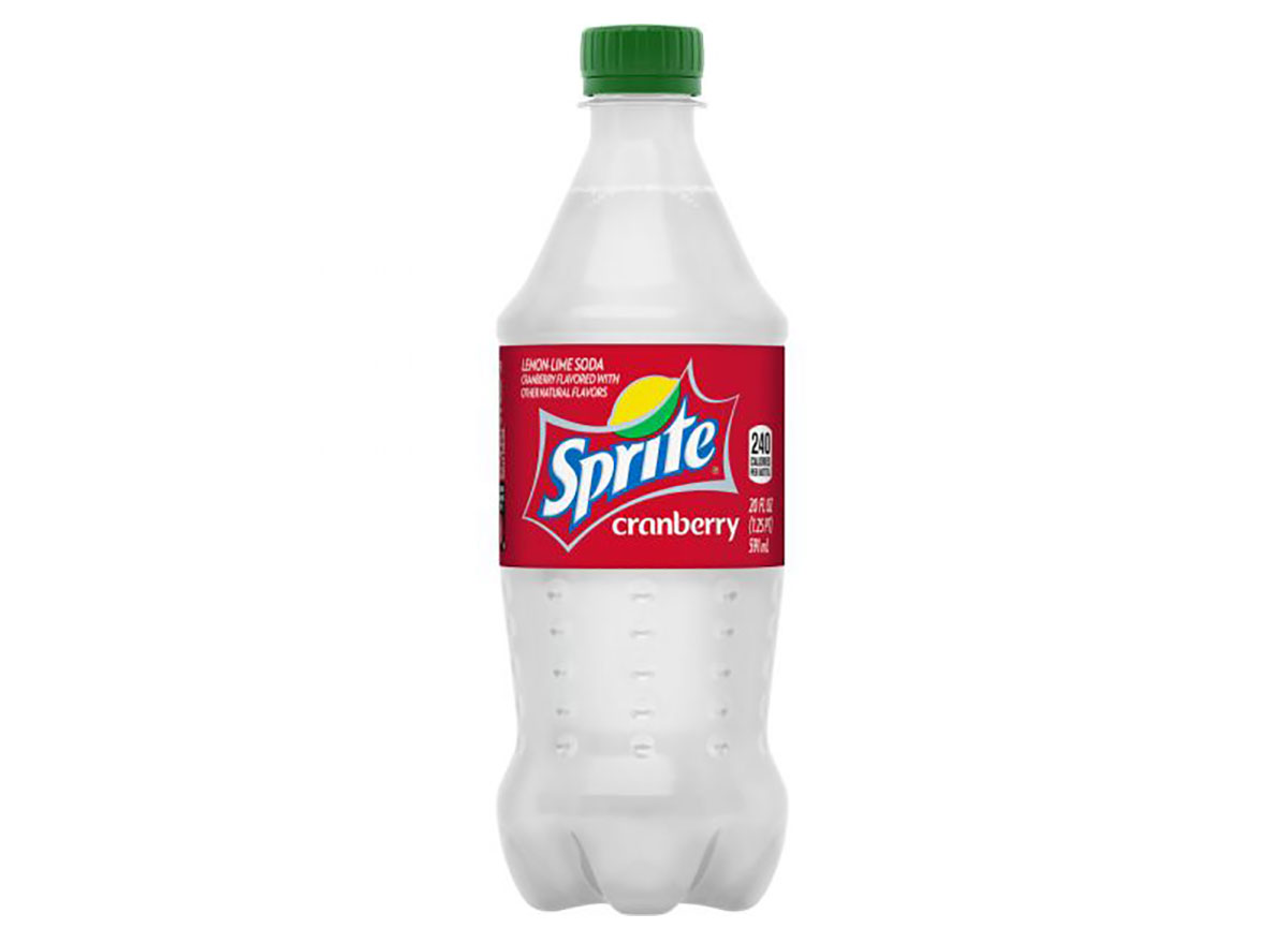 bottle of sprite cranberry soda