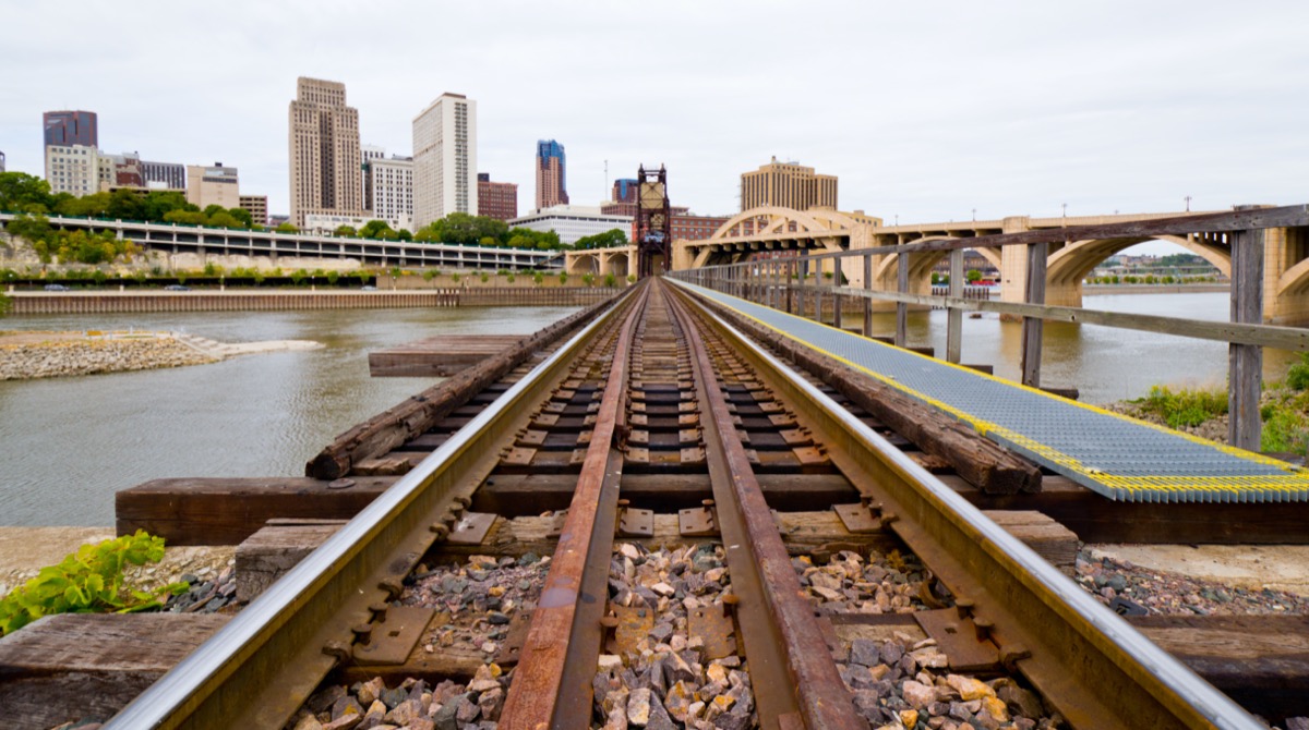 Railroad Tracks Leading Into the Industrial Part of Saint Paul Minnesota
