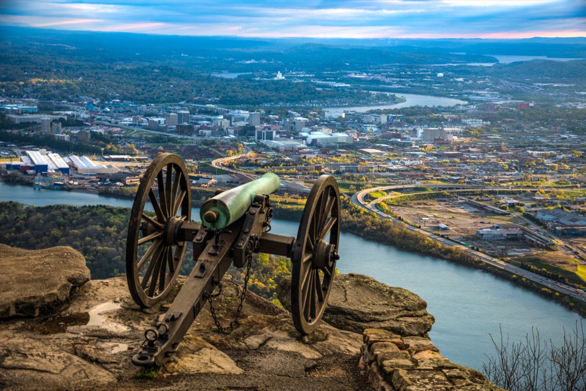 Point Park Civil War Cannon Monument on Lookout Mountain near downtown Chattanooga Tennessee