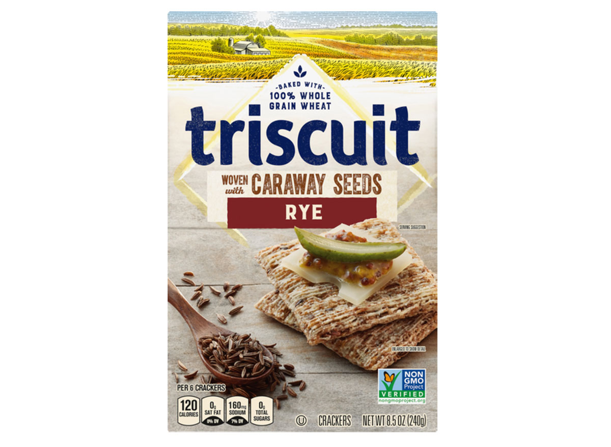 box of triscuit crackers rye with caraway seeds