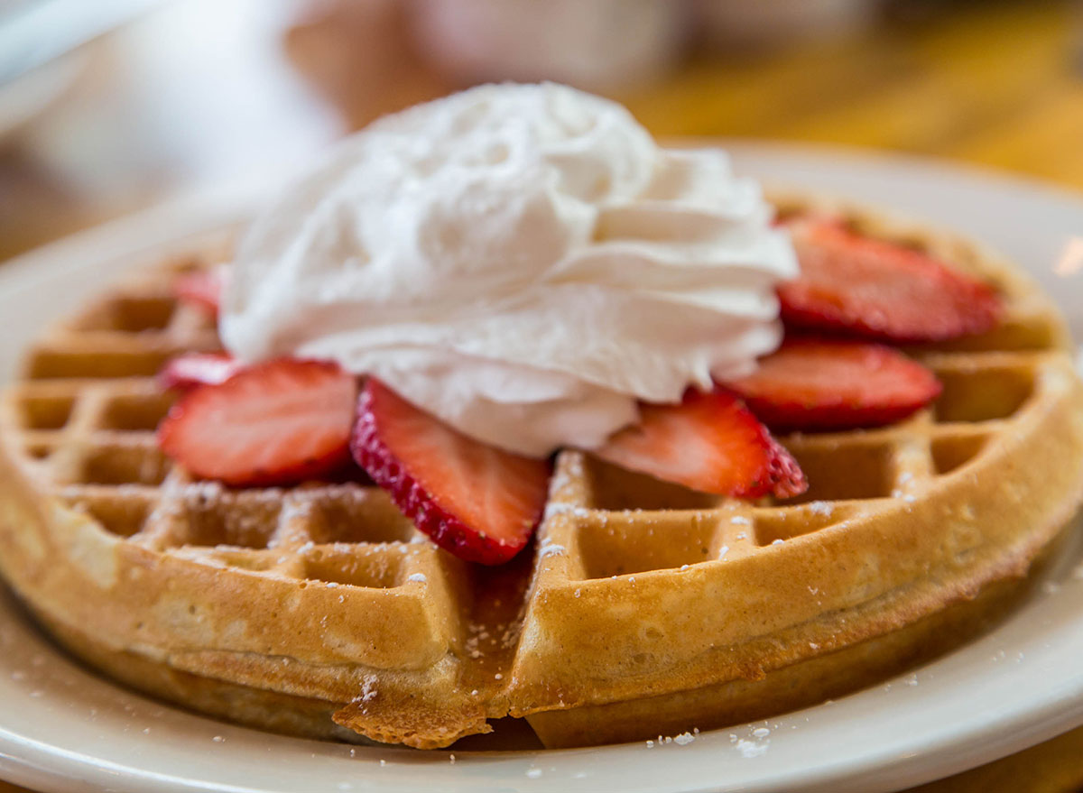 waffles whipped cream