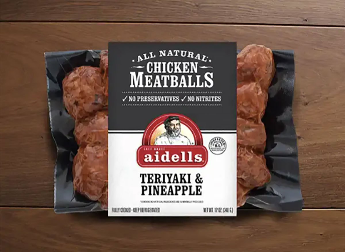 aidells teriyaki pineapple chicken meatballs package