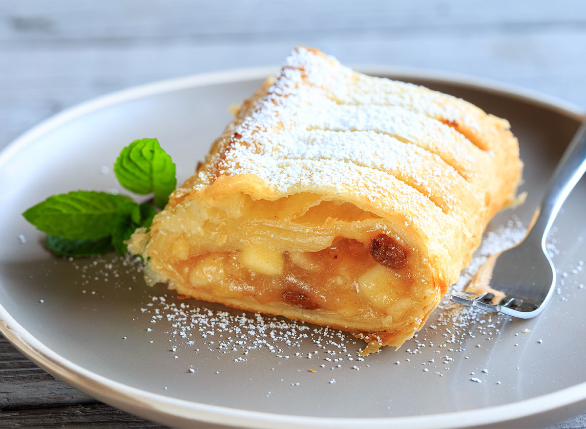 apple strudel on plate