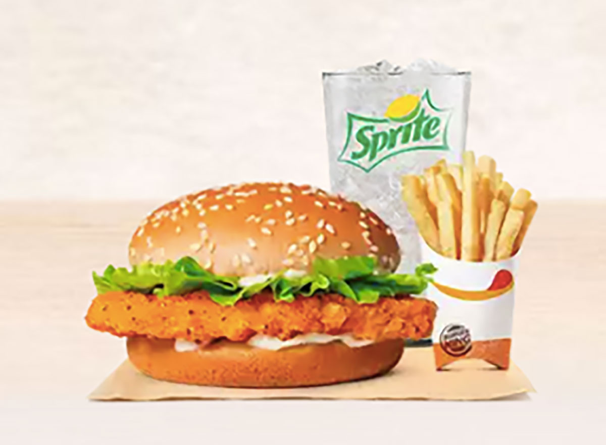 burger king crispy chicken jr meal with fries and sprite